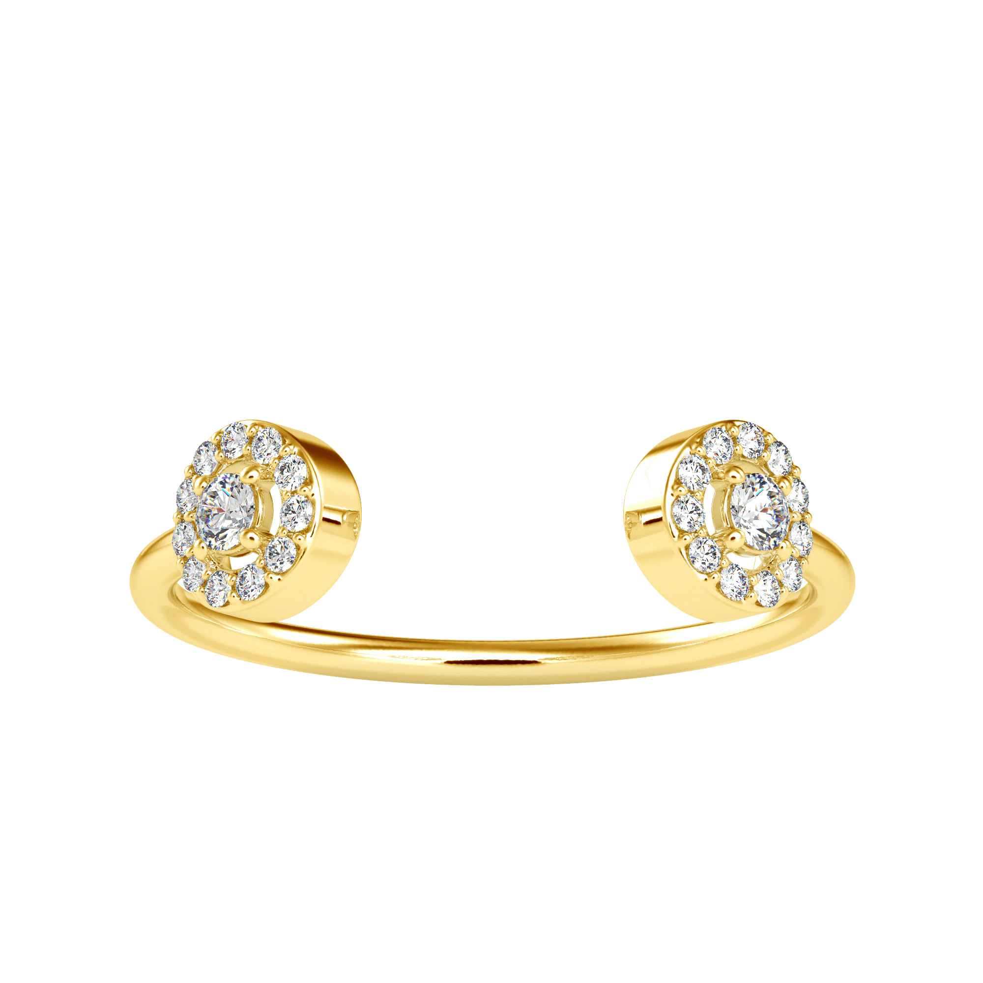 Купить классическое кольцо с двумя кластерами бриллиантов | Eva-Gems